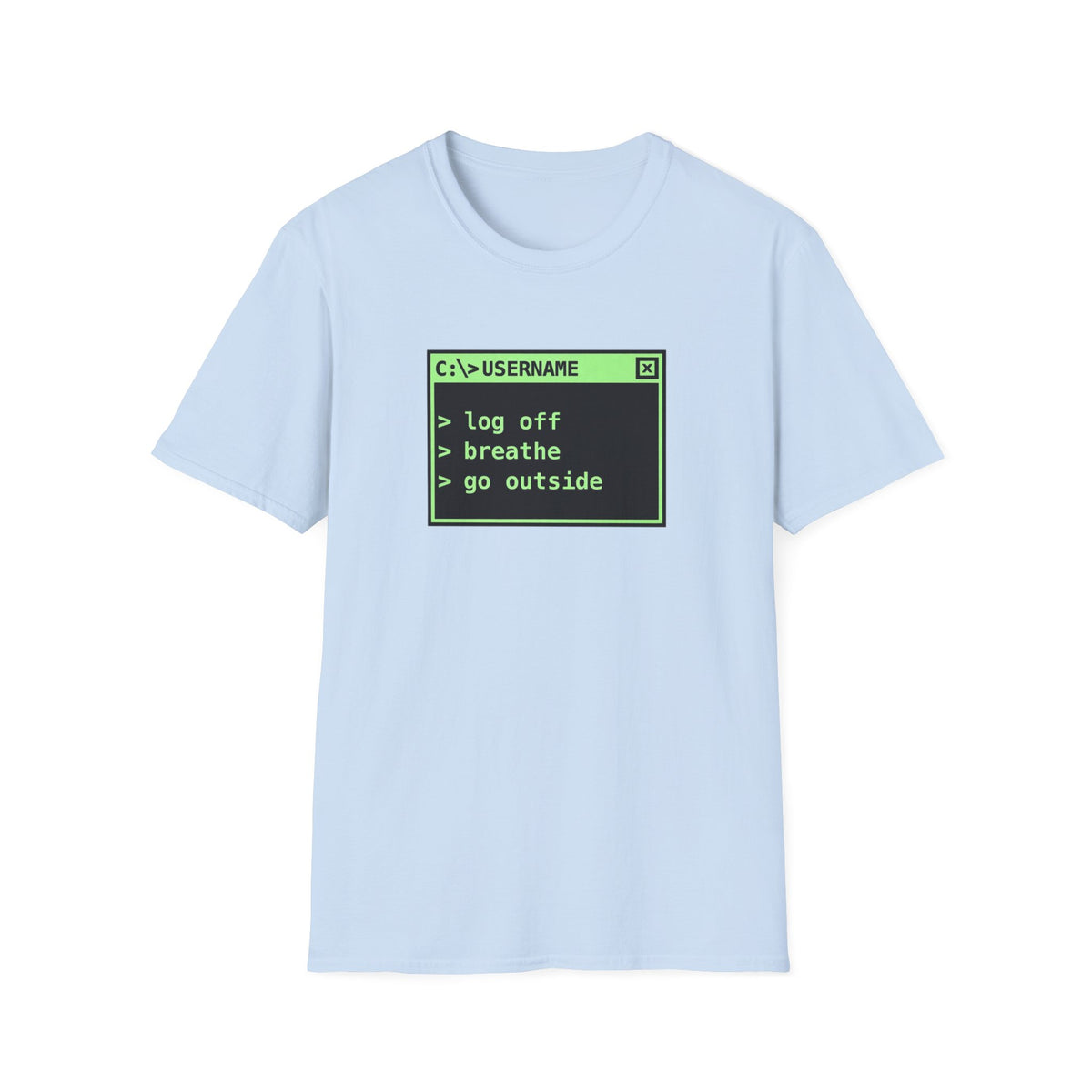 Log Off, Breathe, Go Outside Retro Computer Tee