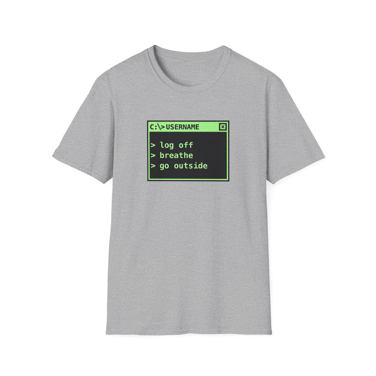 Log Off, Breathe, Go Outside Retro Computer Tee