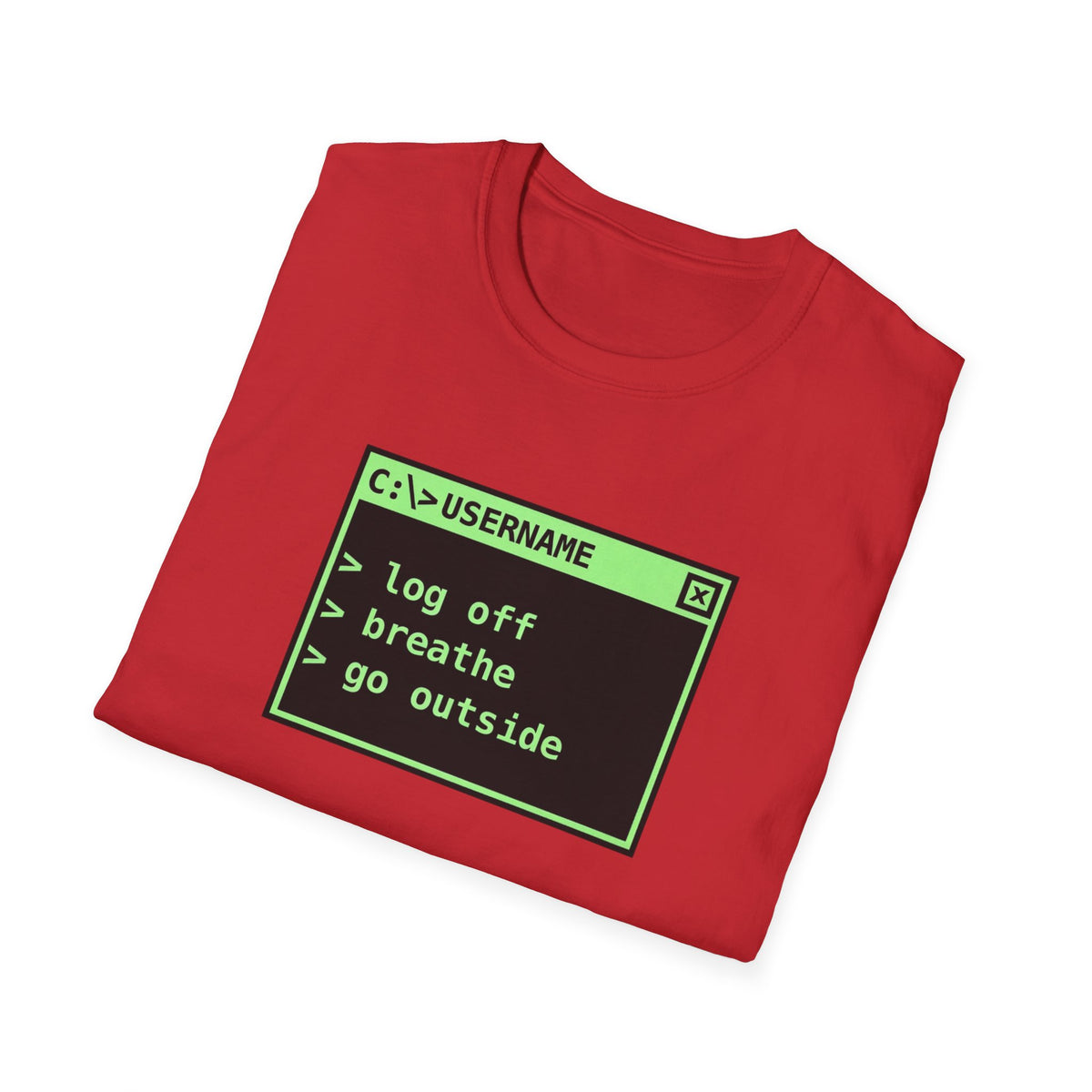 Log Off, Breathe, Go Outside Retro Computer Tee