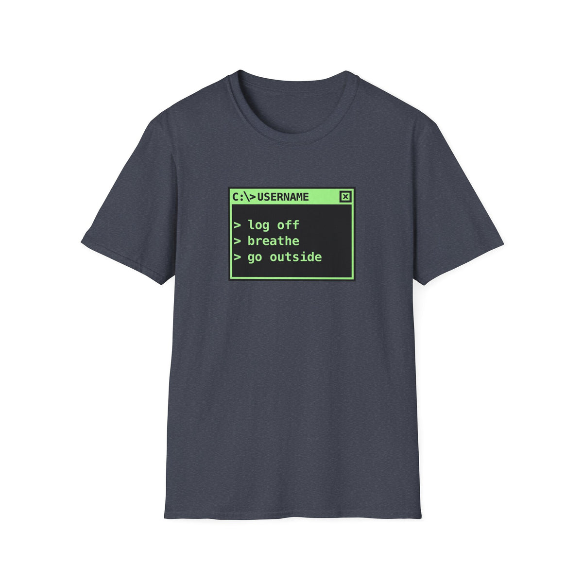 Log Off, Breathe, Go Outside Retro Computer Tee