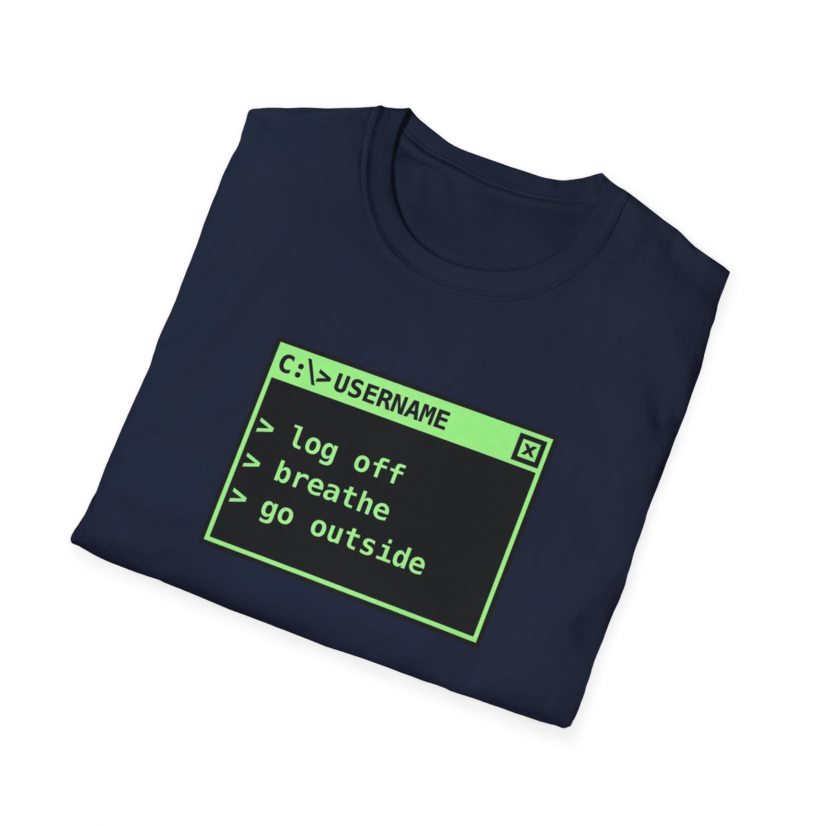 Log Off, Breathe, Go Outside Retro Computer Tee