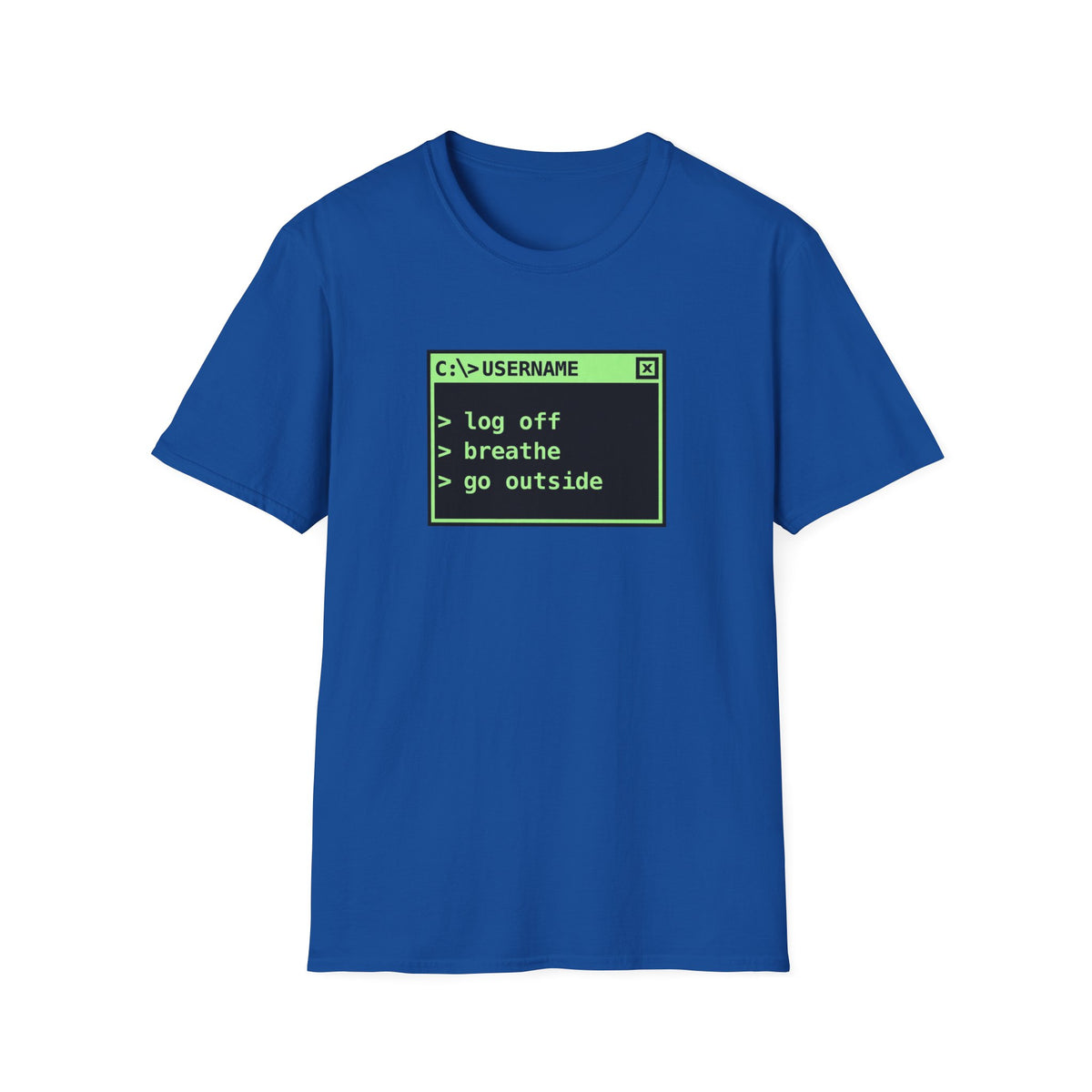 Log Off, Breathe, Go Outside Retro Computer Tee