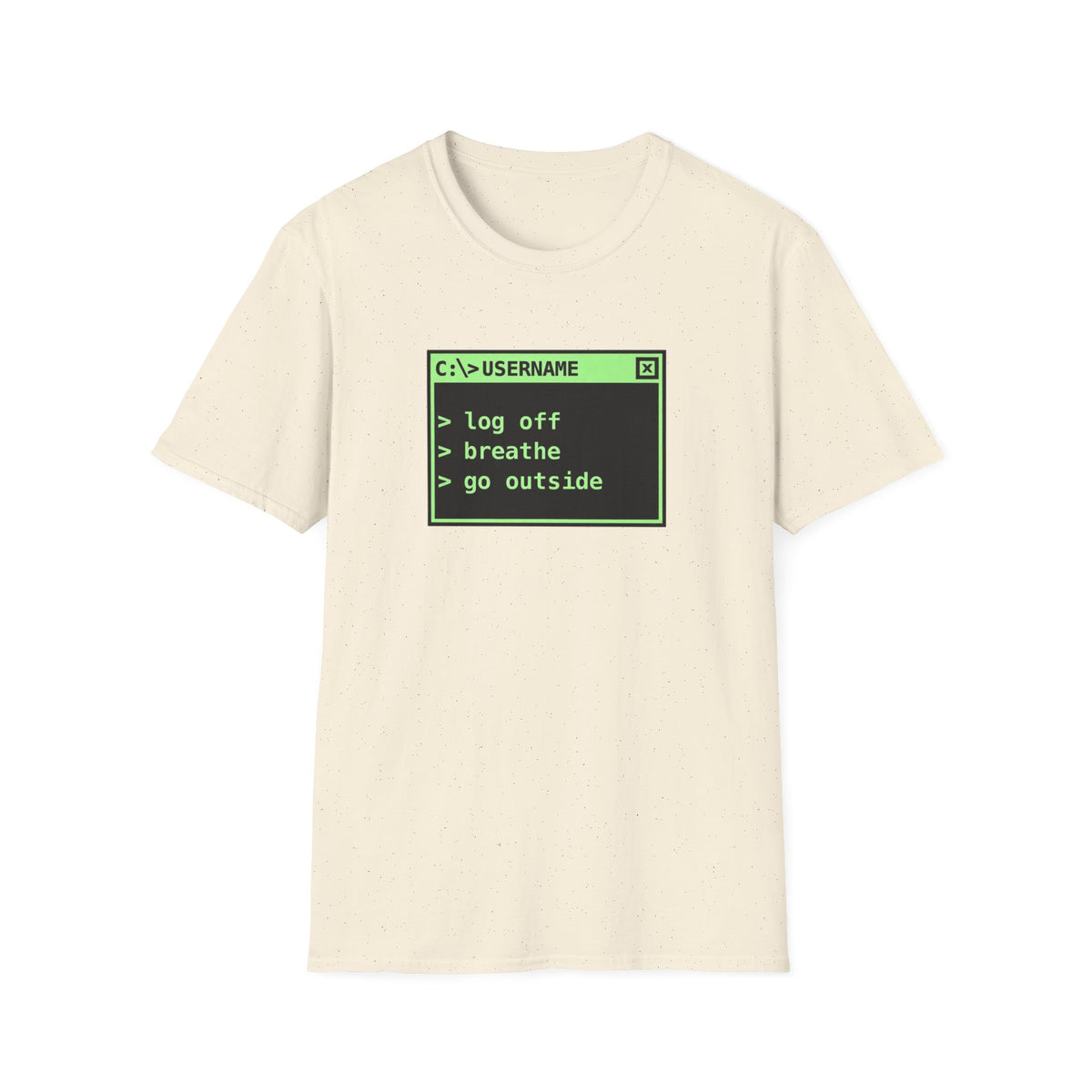 Log Off, Breathe, Go Outside Retro Computer Tee