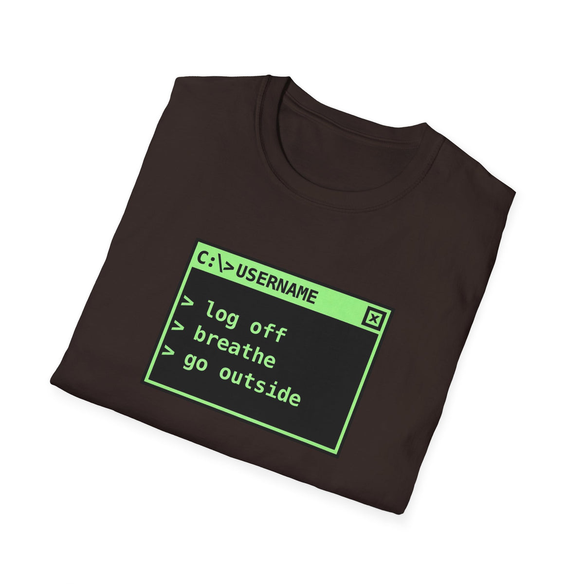 Log Off, Breathe, Go Outside Retro Computer Tee